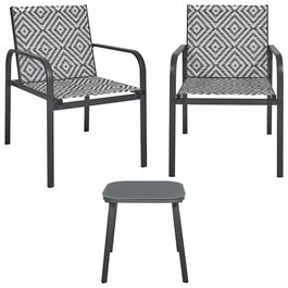 Home Deco Factory Salón de Jardín Mexico Gris Mesa y Sillas Textileno Acero Resistente Exterior