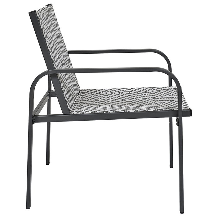 Home Deco Factory Set Salón Jardín Gris 2 Personas Mesa Reversible Acero y Textileno Resistente UV e Intemperie 45x45 cm Home Deco Factory Set Salón Jardín Gris 2 Personas Mesa Reversible Acero y Textileno Resistente UV e Intemperie 45x45 cm