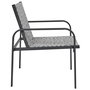 Home Deco Factory Set Salón Jardín Gris 2 Personas Mesa Reversible Acero y Textileno Resistente UV e Intemperie 45x45 cm