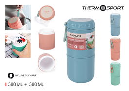 Thermosport Hermetico Doble Pared 760 ml (380+380ml) 10.5 x 21 x 10.5 cm (6 Unidades)