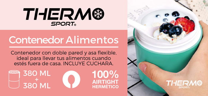 Thermosport Hermetico Doble Pared 760 ml (380+380ml) 10.5 x 21 x 10.5 cm (6 Unidades) Thermosport Hermetico Doble Pared 760 ml (380+380ml) 10.5 x 21 x 10.5 cm (6 Unidades)