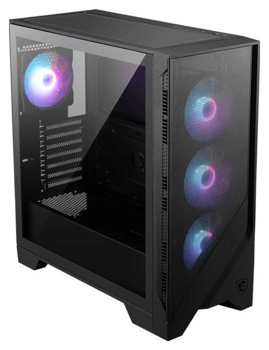 MSI MAG Forge 321R Airflow Mid Tower ATX, USB 3.2 Gen 1, 3 Ventiladores RGB, Máx GPU 390mm, Negro