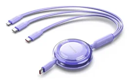 Vention Cable USB 3 en 1 con USB-C y Lightning 100W 1.1m Morado