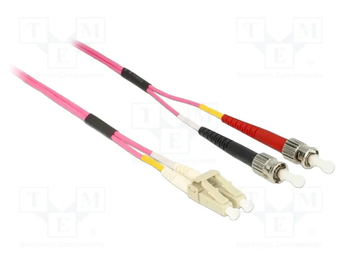 DeLOCK Cable de fibra óptica LC a ST Multimode OM4 10 m Violeta DeLOCK Cable de fibra óptica LC a ST Multimode OM4 10 m Violeta