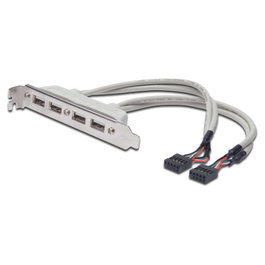 Digitus Cable de ranura USB 4x Tipo A-2x10pin IDC AK-300304-002-E
