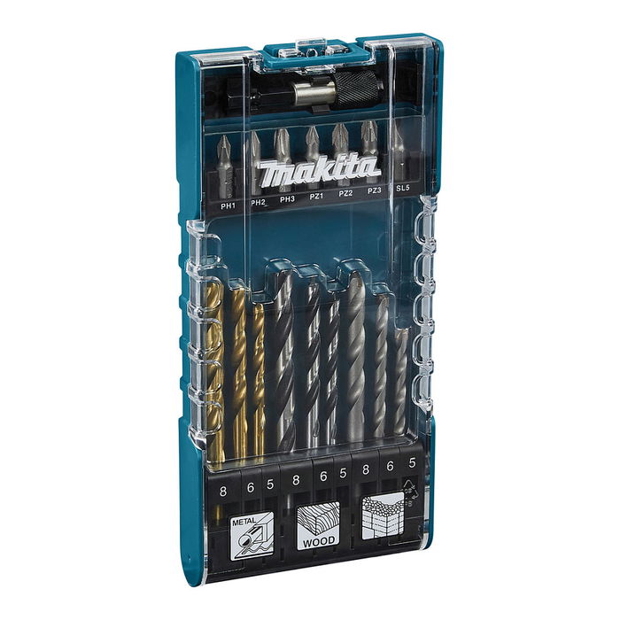 Makita D-74887 Juego de Brocas y Puntas 17 Piezas