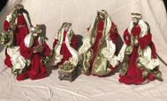 DKD Home Decor Nacimiento Navidad Moderna Rojo Verde Blanco Poliester 48 x 28 x 90 cm