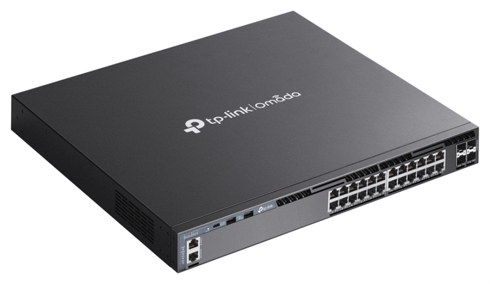 TP-Link Omada SG6428X Switch Gestionado L3, 24 Puertos Gigabit, 4 SFP+ 10G, 1U Negro