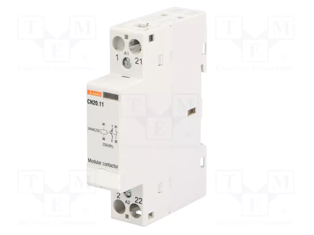 LOVATO ELECTRIC Contactor de Instalación Modular CN20 20A 24VAC/24VDC LOVATO ELECTRIC Contactor de Instalación Modular CN20 20A 24VAC/24VDC