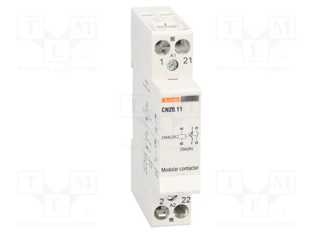 LOVATO ELECTRIC Contactor de Instalación Modular CN20 20A 24VAC/24VDC LOVATO ELECTRIC Contactor de Instalación Modular CN20 20A 24VAC/24VDC