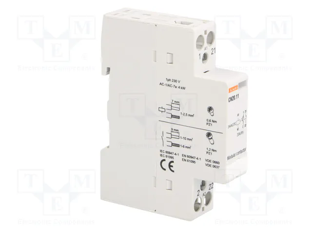 LOVATO ELECTRIC Contactor de Instalación Modular CN20 20A 24VAC/24VDC LOVATO ELECTRIC Contactor de Instalación Modular CN20 20A 24VAC/24VDC