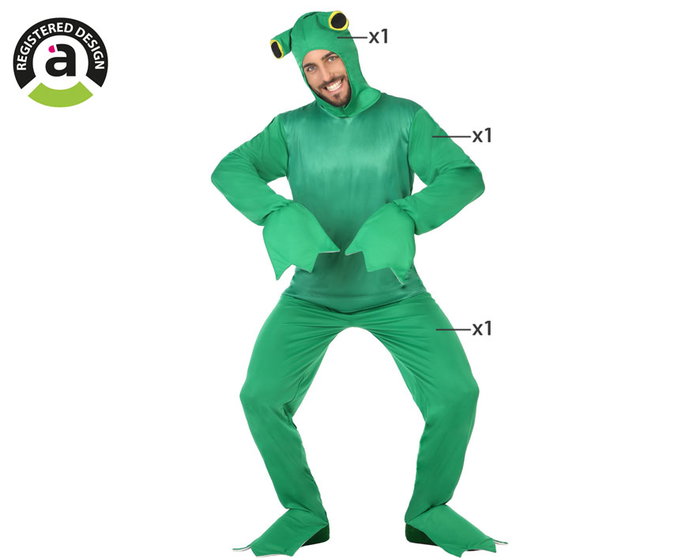 Disfraz de Rana para Hombre Adulto Verde M-L Disfraz de Rana para Hombre Adulto Verde M-L