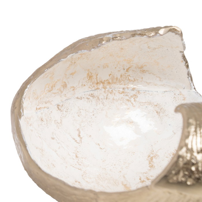 Centro Mesa Blanco-Champán Metal 31 X 26,50 X 19 cm