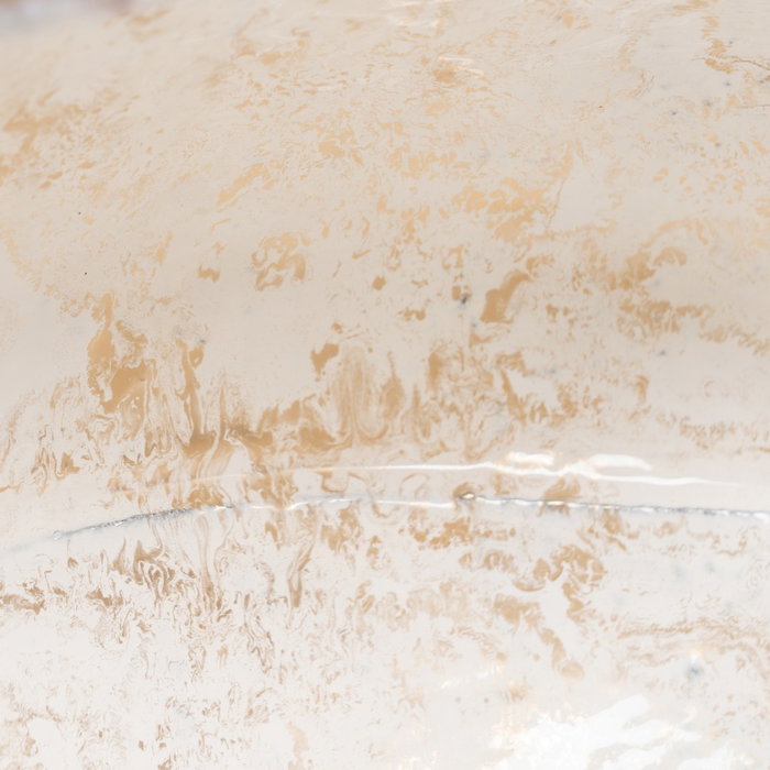 Centro Mesa Blanco-Champán Metal 31 X 26,50 X 19 cm