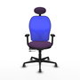 PIQUERAS Y CRESPO Silla de oficina Jorquera con mecanismo Sincro/Traslack, Tela Morada y Malla Azul