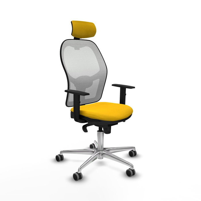 PIQUERAS Y CRESPO Silla de oficina Jorquera con mecanismo sincro, amarillo y blanco PIQUERAS Y CRESPO Silla de oficina Jorquera con mecanismo sincro, amarillo y blanco