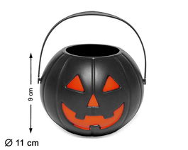 Cubo Recoge Caramelos Calabaza Halloween Negro 11 x 8.5 cm
