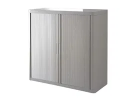 Paperflow Armario con 2 Puertas Correderas y Cerradura Color Gris Estructura de Acero y Poliestireno