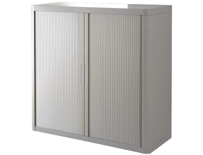 Paperflow Armario con 2 Puertas Correderas y Cerradura Color Gris Estructura de Acero y Poliestireno