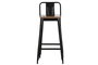 DKD Home Decor Taburete Bar Metal Horeca, 2 Unidades, Negro y Marrón, Madera y Metal, 40 x 97.5 x 41 cm