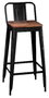 DKD Home Decor Taburete Bar Metal Horeca, 2 Unidades, Negro y Marrón, Madera y Metal, 40 x 97.5 x 41 cm