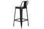 DKD Home Decor Taburete Bar Metal Horeca, 2 Unidades, Negro y Marrón, Madera y Metal, 40 x 97.5 x 41 cm