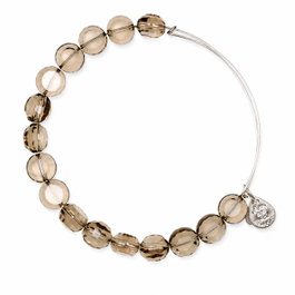 Alex And Ani Pulsera de Metal Gris con Piedras para Mujer