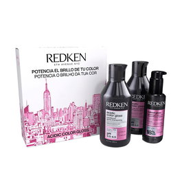 Redken Kit Champú y Acondicionador Acidic Color Gloss para Cabello Teñido, con Aceite Capilar - Set de 3 piezas (Champú 300ml, Acondicionador 300ml, Aceite 100ml)
