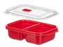 LEKNES Fiambrera Roja con Divisor 1,2L