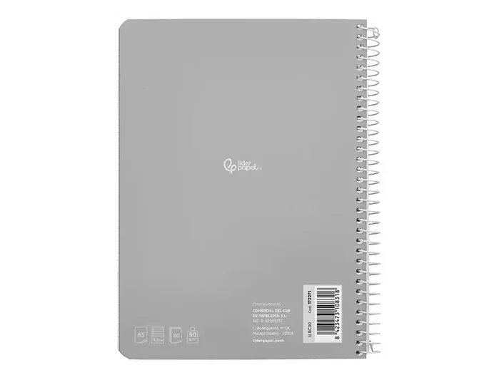 Liderpapel Cuaderno Espiral A5 Witty Tapa Dura 80 Hojas 90gr Pauta Ancha 3,5mm Colores Surtidos