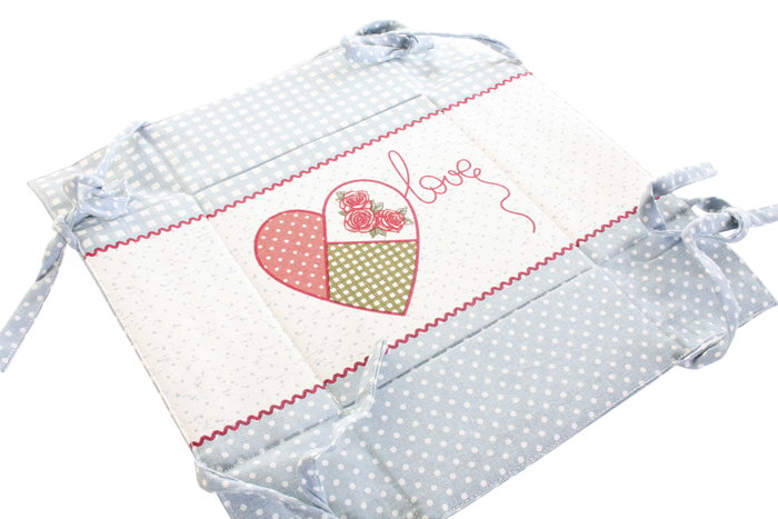 DKD Home Decor Cesta Cottage Love 20 Beige y Azul 20 x 20 x 10 cm (12 Unidades) Algodón DKD Home Decor Cesta Cottage Love 20 Beige y Azul 20 x 20 x 10 cm (12 Unidades) Algodón