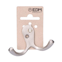 Edm Colgador Doble Latón Níquel Mate 7,5 x 5 cm