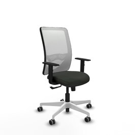 PIQUERAS Y CRESPO Silla de oficina Zulema con mecanismo Sincro, Negro y Blanco