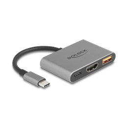 DeLOCK Adaptador USB Type-C a HDMI 4K con USB Type-A y USB Type-C PD 2.0 90 W 61071