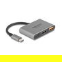 DeLOCK 61071 Adaptador USB-C a HDMI 4K 30Hz con USB-A y USB-C PD 90W - Conector Macho/Hembra, 0.1m, Plug and Play, Gris