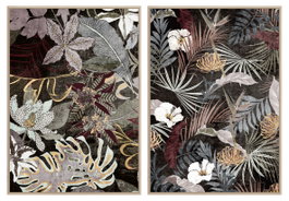 DKD Home Decor Cuadro de Lienzo con Hojas, Surtido de 2 Piezas
