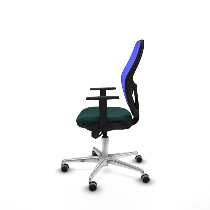 PIQUERAS Y CRESPO Silla de oficina Jorquera con mecanismo Sincro, verde botella y azul PIQUERAS Y CRESPO Silla de oficina Jorquera con mecanismo Sincro, verde botella y azul