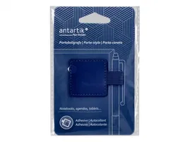 Antartik Portabolígrafo Autoadhesivo para Cuaderno, Elástico Ajustable hasta 15mm, Color Azul Marino, 40x40 mm