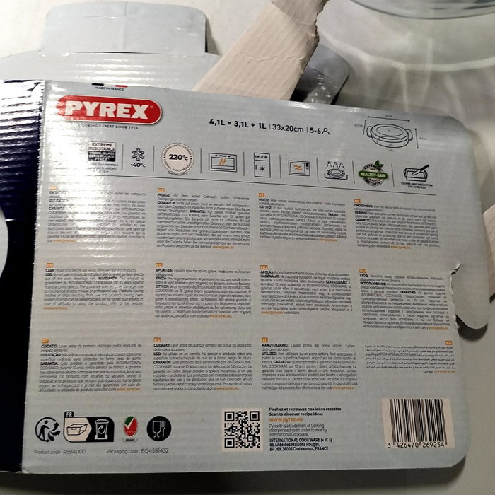 Pyrex® Cacerola de Vidrio Ovalada con Tapa Classic Vidrio 4,1L Pyrex® Cacerola de Vidrio Ovalada con Tapa Classic Vidrio 4,1L