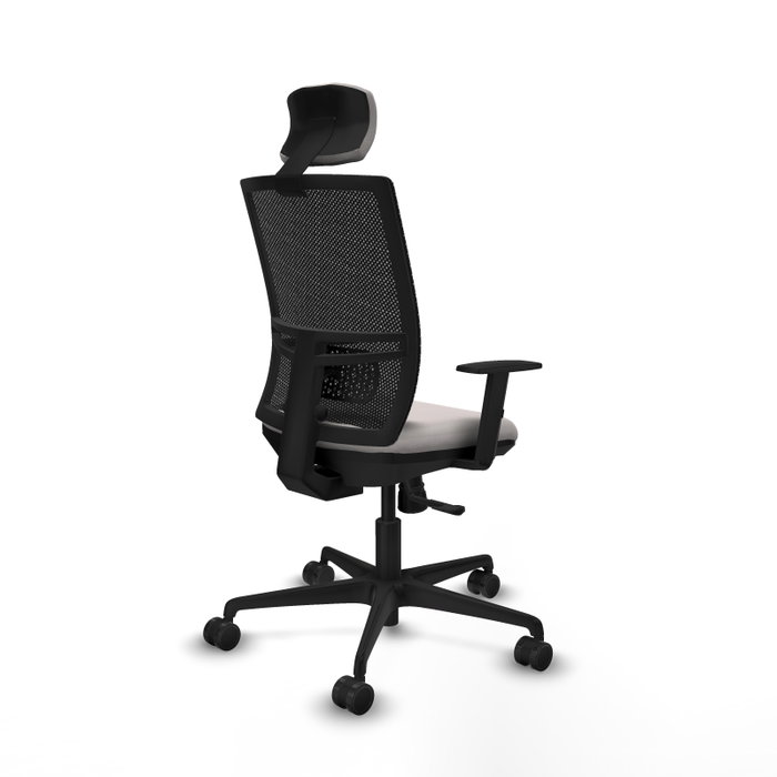 PIQUERAS Y CRESPO Silla de oficina Yunquera con mecanismo Sincro, Blanco y Negro