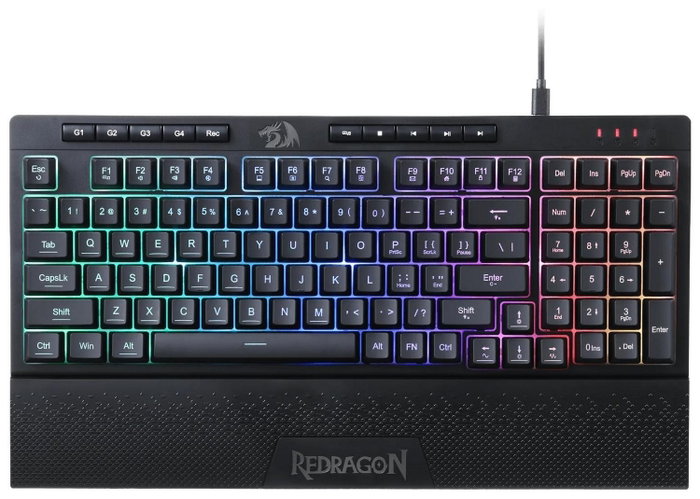 Redragon SHIVA 98 K515-RGB Teclado Gamer Membrana 98 Teclas RGB Negro Distribución Polaca