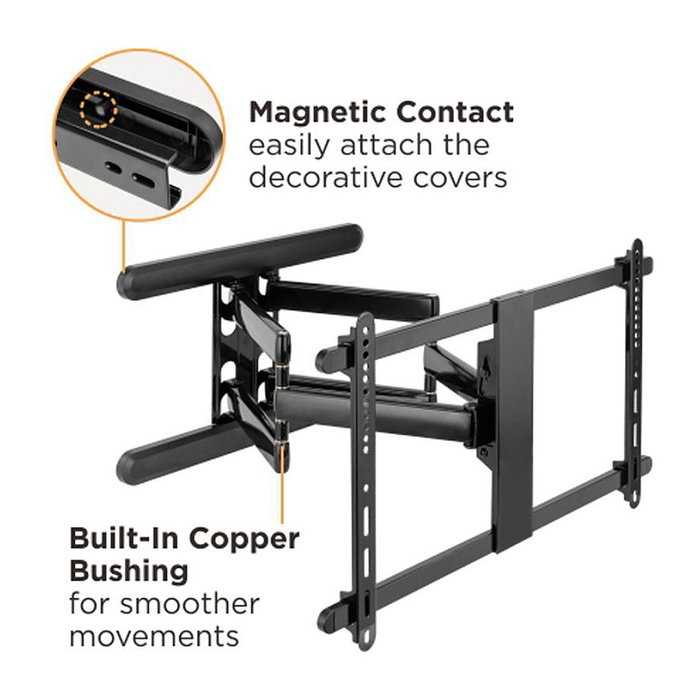 ROLINE TV-Wandhalterung Premium hoch-flexibel 37-80 Zoll (94-203 cm) bis 70 kg, aluminio/acero, negro, referencia 17.03.1246