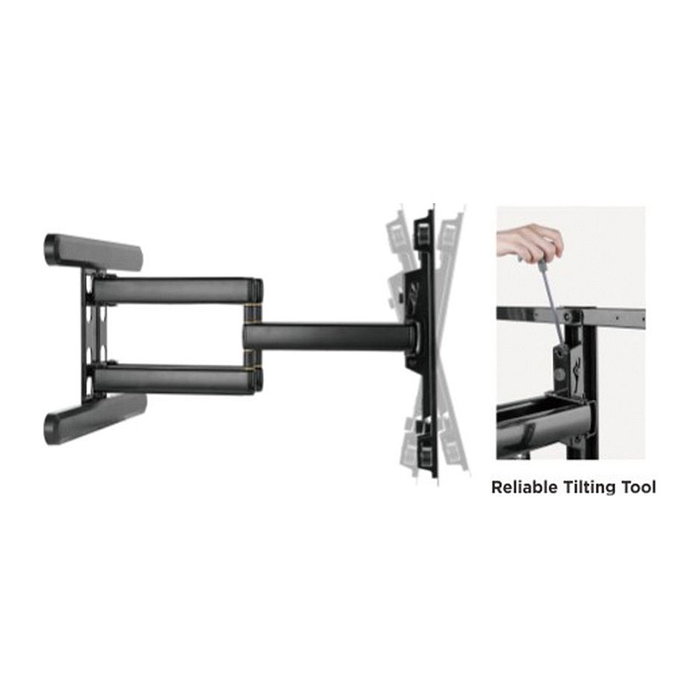 ROLINE TV-Wandhalterung Premium hoch-flexibel 37-80 Zoll (94-203 cm) bis 70 kg, aluminio/acero, negro, referencia 17.03.1246