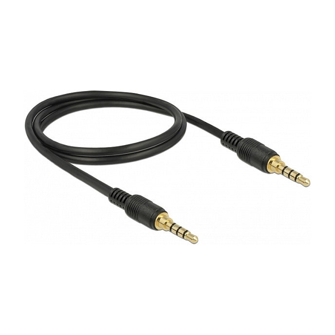 DeLOCK Cable de audio 3,5 mm 4 Pin Macho a Macho, 1 m, Negro DeLOCK Cable de audio 3,5 mm 4 Pin Macho a Macho, 1 m, Negro