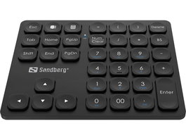 Sandberg Wireless Numeric Keypad Pro Extensión de Teclado Numérico Inalámbrico con Atajos Rápidos y Teclas de Flecha