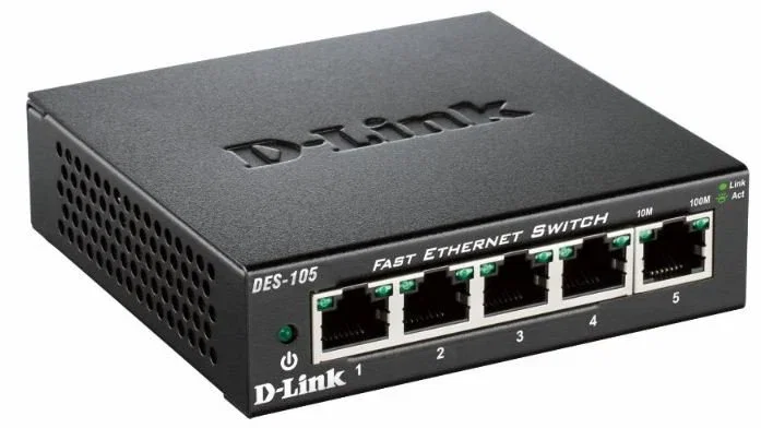 D-Link DES-105 Switch de 5 Puertos Fast Ethernet 10/100 Mbps D-Link DES-105 Switch de 5 Puertos Fast Ethernet 10/100 Mbps