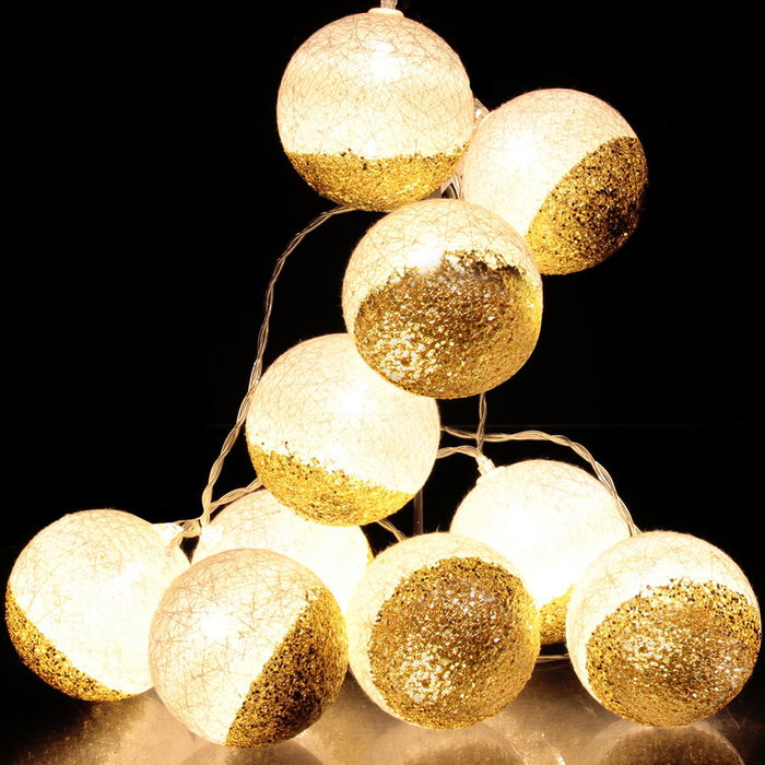 Home Deco Light Guirnalda de Luz 10 LED Blanco/Oro