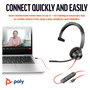 Poly Blackwire 3310 Auriculares Monoaurales USB-C con Certificación Microsoft Teams