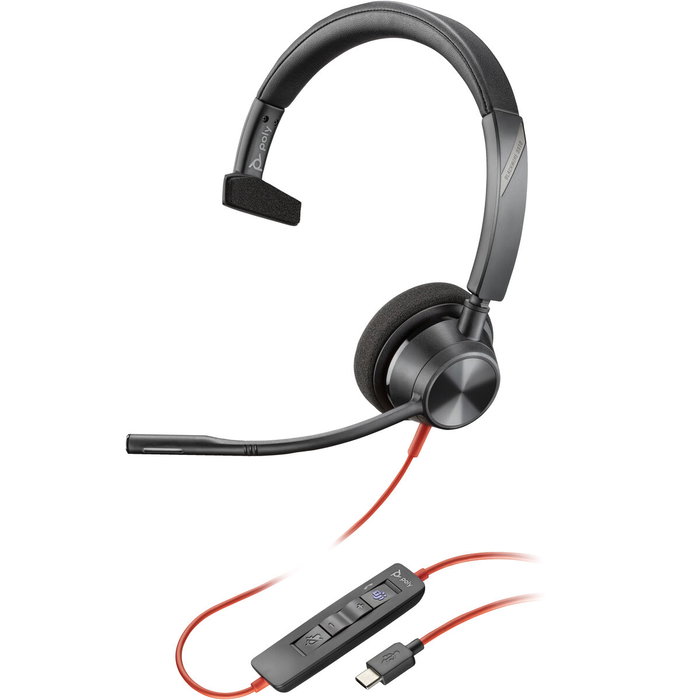 Poly Blackwire 3310 Auriculares Monoaurales USB-C con Certificación Microsoft Teams Poly Blackwire 3310 Auriculares Monoaurales USB-C con Certificación Microsoft Teams