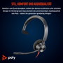 Poly Blackwire 3310 Monoaural Microsoft Teams Certified USB-C con Adaptador USB-C/A Black